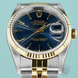 RO25916S Rolex Datejust Blue Sunburst Close2 2