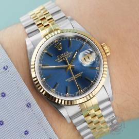 RO25916S Rolex Datejust Blue Sunburst Wrist 1